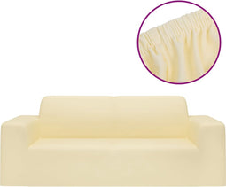 vidaXL - Tweezitsbankhoes - stretch - polyester - jersey - crèmekleurig