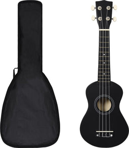 vidaXL - Ukuleleset - met - tas - voor - kinderen - sopraan - 21'' - zwart