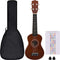 vidaXL - Ukuleleset - met - tas - voor - kinderen - sopraan - 21'' - donkerhoutkleurig