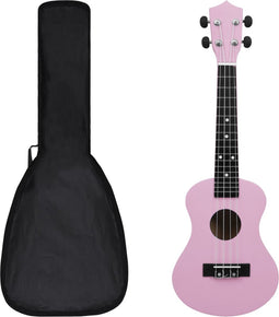 vidaXL - Ukuleleset - met - tas - voor - kinderen - sopraan - 23'' - roze