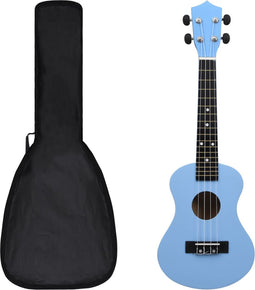 vidaXL - Ukuleleset - met - tas - voor - kinderen - sopraan - 23'' - blauw