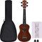 vidaXL - Ukuleleset - met - tas - voor - kinderen - sopraan - 23'' - donkerhoutkleurig