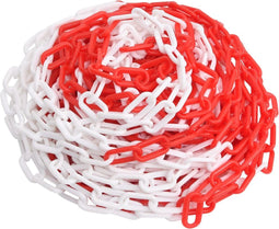vidaXL - Veiligheidsketting - Ø - 6 - mm - 100 - m - kunststof - rood - en - wit