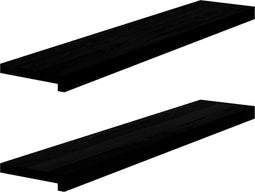 vidaXL - Vensterbanken - 2 - st - 100x20x2 - cm - massief - eikenhout - donkerbruin