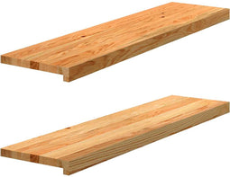 vidaXL - Vensterbanken - 2 - st - 100x25x2 - cm - massief - eikenhout - lichtbruin