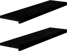 vidaXL - Vensterbanken - 2 - st - 100x30x2 - cm - massief - eikenhout - donkerbruin