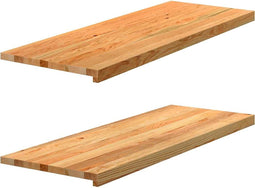 vidaXL - Vensterbanken - 2 - st - 110x40x2 - cm - massief - eikenhout - lichtbruin