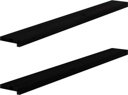 vidaXL - Vensterbanken - 2 - st - 140x15x2 - cm - massief - eikenhout - donkerbruin