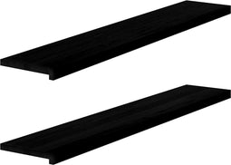 vidaXL - Vensterbanken - 2 - st - 140x25x2 - cm - massief - eikenhout - donkerbruin