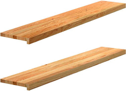 vidaXL - Vensterbanken - 2 - st - 140x25x2 - cm - massief - eikenhout - lichtbruin