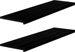 vidaXL - Vensterbanken - 2 - st - 140x40x2 - cm - massief - eikenhout - donkerbruin