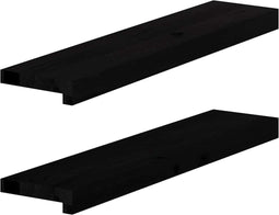 vidaXL - Vensterbanken - 2 - st - 70x15x2 - cm - massief - eikenhout - donkerbruin