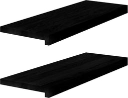 vidaXL - Vensterbanken - 2 - st - 70x30x2 - cm - massief - eikenhout - donkerbruin