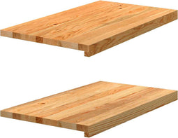 vidaXL - Vensterbanken - 2 - st - 70x40x2 - cm - massief - eikenhout - lichtbruin