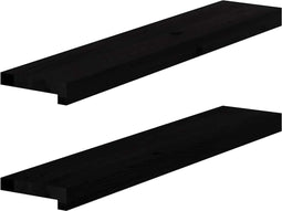 vidaXL - Vensterbanken - 2 - st - 80x15x2 - cm - massief - eikenhout - donkerbruin