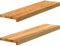 vidaXL - Vensterbanken - 2 - st - 80x20x2 - cm - massief - eikenhout - lichtbruin