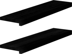 vidaXL - Vensterbanken - 2 - st - 80x20x2 - cm - massief - eikenhout - donkerbruin