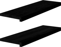 vidaXL - Vensterbanken - 2 - st - 80x30x2 - cm - massief - eikenhout - donkerbruin