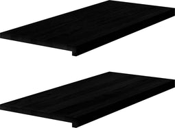 vidaXL - Vensterbanken - 2 - st - 90x40x2 - cm - massief - eikenhout - donkerbruin