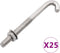 vidaXL - Verankerde - J-bout - met - moer - en - sluitring - 25 - sets - M8x120 - mm