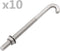 vidaXL - Verankerde - J-bout - met - moer - en - sluitring - 25 - sets - M8x120 - mm
