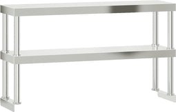vidaXL - Verhoging - voor - werktafel - 2-laags - 110x30x65 - cm - roestvrij - staal