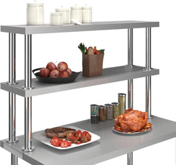 vidaXL - Verhoging - voor - werktafel - 2-laags - 120x30x65 - cm - roestvrij - staal