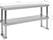 vidaXL - Verhoging - voor - werktafel - 2-laags - 120x30x65 - cm - roestvrij - staal