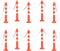 vidaXL - Verkeerspalen - met - ketting - 10 - st - 75 - cm - PE