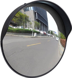 vidaXL - Verkeersspiegel - voor - buiten - 30 - cm - PC-kunststof - zwart