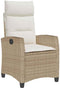 vidaXL - Verstelbare - tuinstoel - met - bijzettafel - poly - rattan - beige