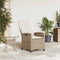vidaXL - Verstelbare - tuinstoel - met - bijzettafel - poly - rattan - beige