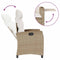 vidaXL - Verstelbare - tuinstoel - met - bijzettafel - poly - rattan - beige