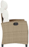 vidaXL - Verstelbare - tuinstoel - met - bijzettafel - poly - rattan - beige