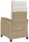 vidaXL - Verstelbare - tuinstoel - met - bijzettafel - poly - rattan - beige