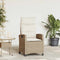 vidaXL - Verstelbare - tuinstoel - met - bijzettafel - poly - rattan - beige