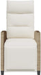 vidaXL - Verstelbare - tuinstoel - met - bijzettafel - poly - rattan - beige