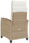 vidaXL - Verstelbare - tuinstoel - met - bijzettafel - poly - rattan - beige
