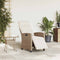 vidaXL - Verstelbare - tuinstoel - met - bijzettafel - poly - rattan - beige