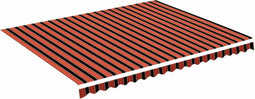 vidaXL - Vervangingsdoek - voor - luifel - 4,5x3,5 - m - oranje - en - bruin