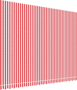vidaXL - Vervangingsdoek - voor - luifel - gestreept - 4,5x3,5 - m - rood - en - wit
