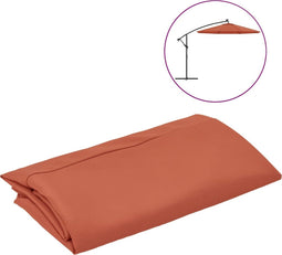 vidaXL - Vervangingsdoek - voor - zweefparasol - 300 - cm - terracottakleurig