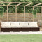 vidaXL - Vierzitsbank - met - kussens - poly - rattan - bruin