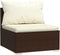 vidaXL - Vierzitsbank - met - kussens - poly - rattan - bruin