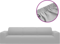 vidaXL - Vierzitsbankhoes - stretch - polyester - jersey - grijs