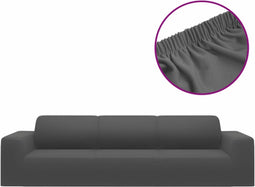 vidaXL - Vierzitsbankhoes - stretch - polyester - jersey - antracietkleurig