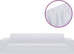 vidaXL - Vierzitsbankhoes - stretch - polyester - jersey - wit