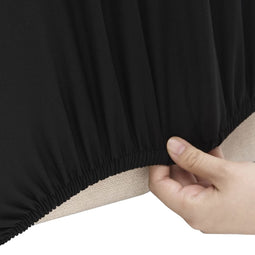 vidaXL - Vierzitsbankhoes - stretch - polyester - jersey - zwart