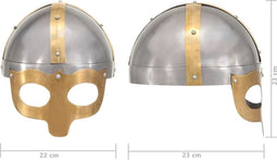 vidaXL Vikinghelm replica LARP staal zilverkleurig