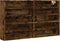 vidaXL - Vitrinekast - 100x15x58 - cm - bewerkt - hout - gerookt - eikenkleurig